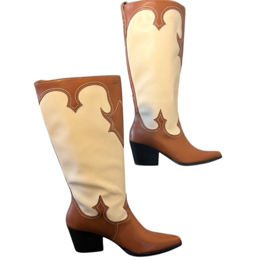 Zodiac Brown/Plaster Western Tall Boots NEW Size 10 - Picture 9 of 13